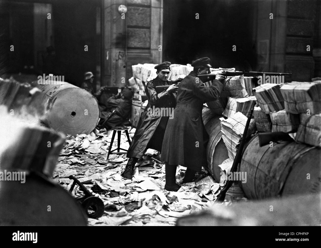 Le truppe del governo durante la rivoluzione di novembre a Berlino, 1918/19 Foto Stock