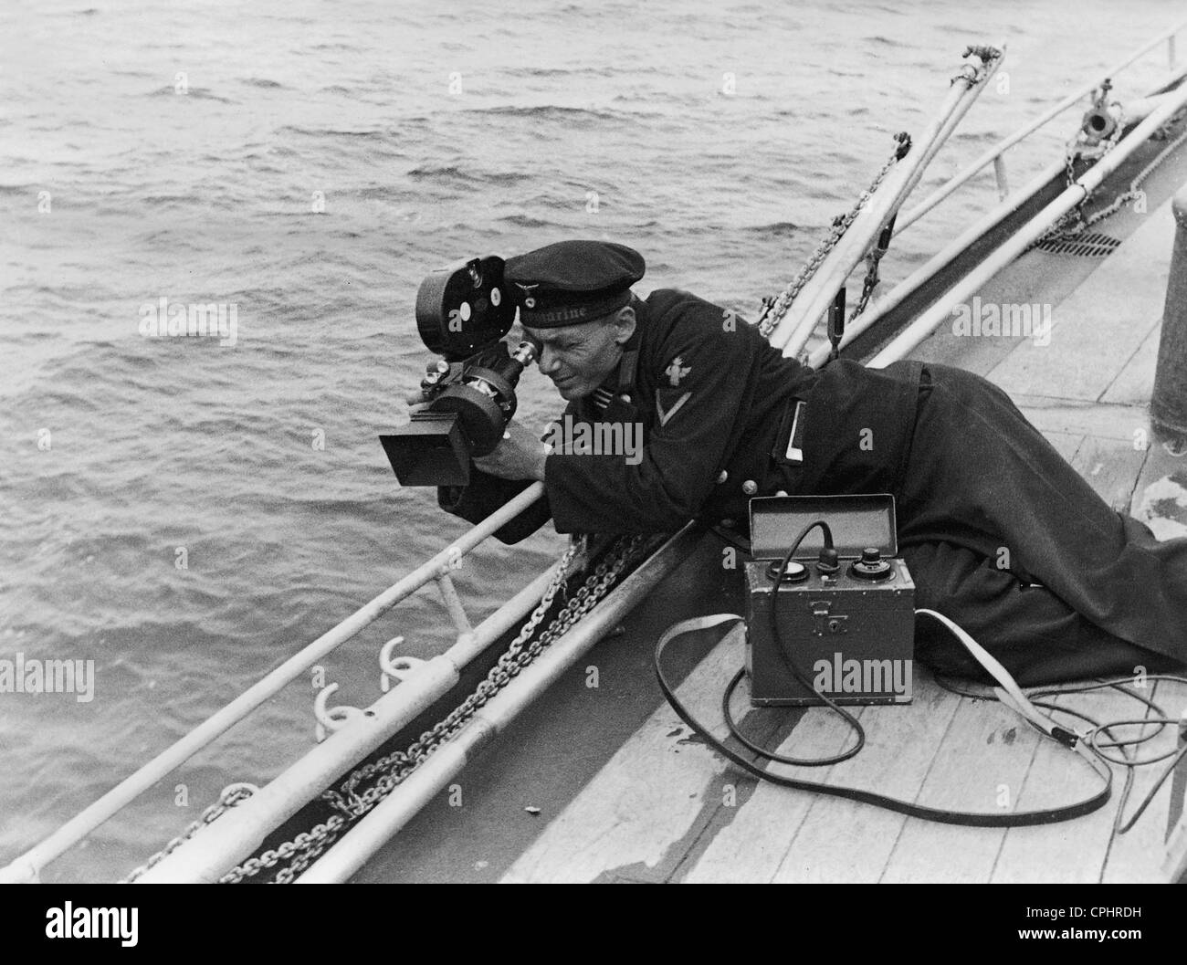 Il cameraman tedesco Membro della Marina Militare Foto Stock