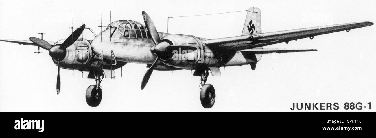 Notte tedesco fighter Junkers Ju 88 G-1 Foto Stock