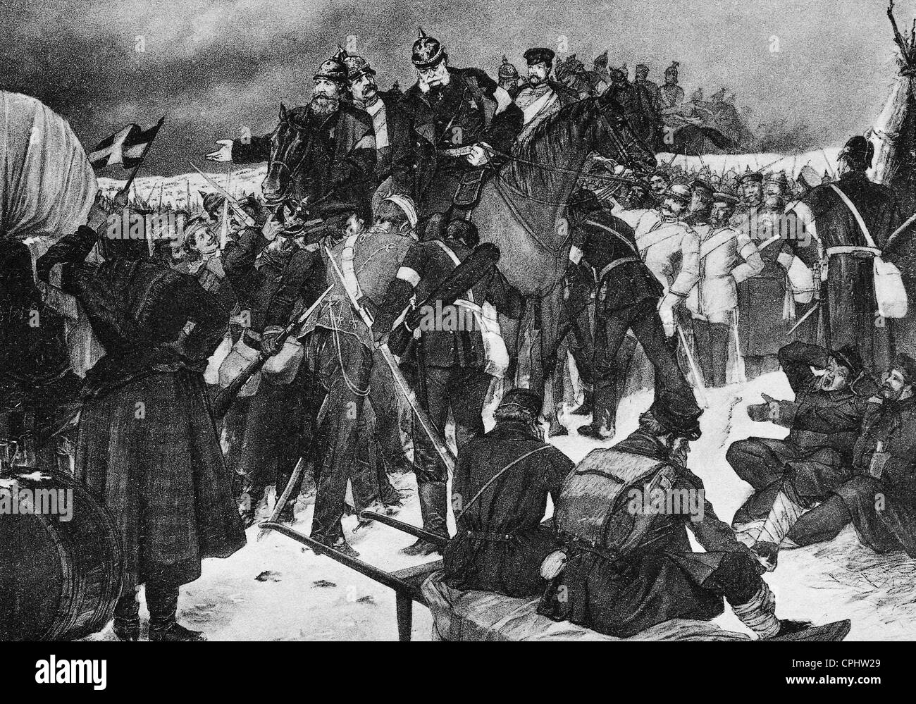 Re Guglielmo I di Prussia durante la seconda guerra German-Danish, 1864 Foto Stock