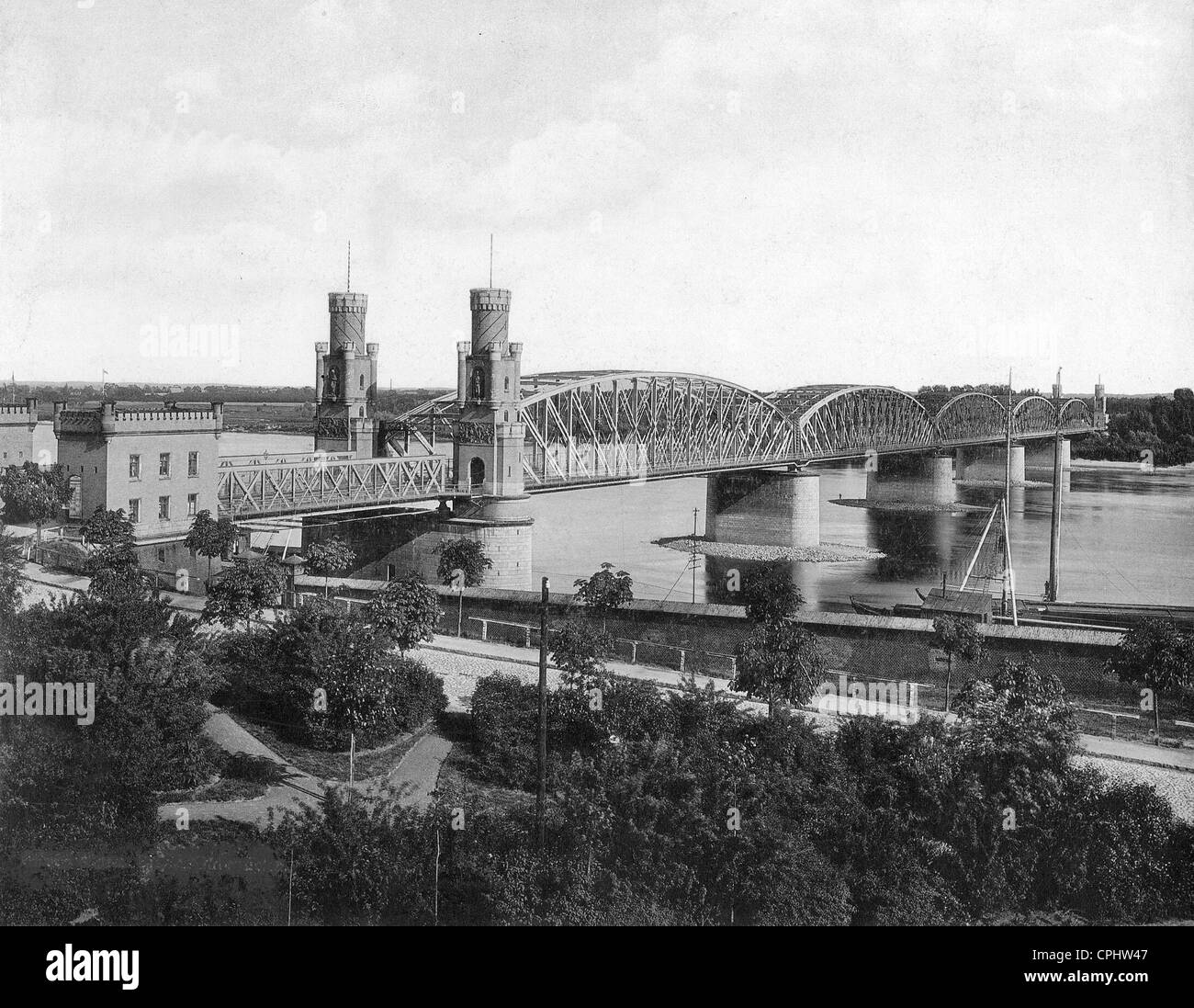 Ponte ferroviario vicino a Thorn, 1910 Foto Stock