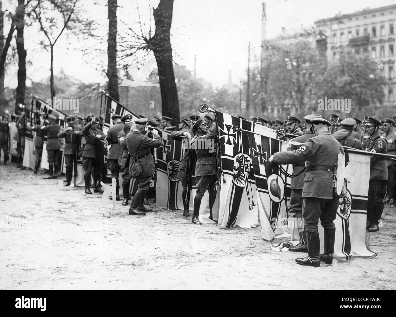 Sfilata dei nazisti della lega di Frontline soldati, 1935 Foto Stock
