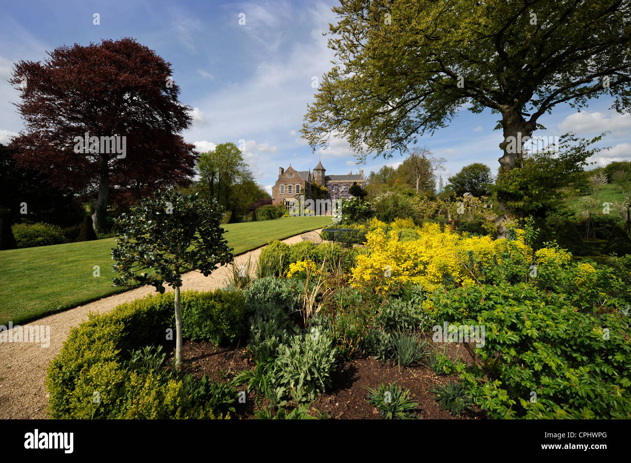 Hanham Court Gardens Near Bath, casa del giardino designer Julian e Isabel Bannerman Aprile 2009 Foto Stock