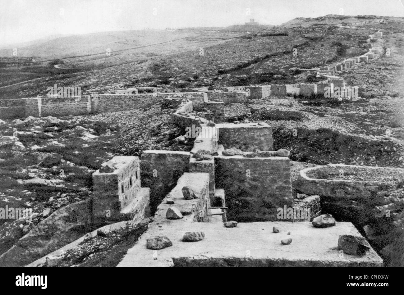 Catturate la posizione italiana a Monte Falcone, 1917 Foto Stock