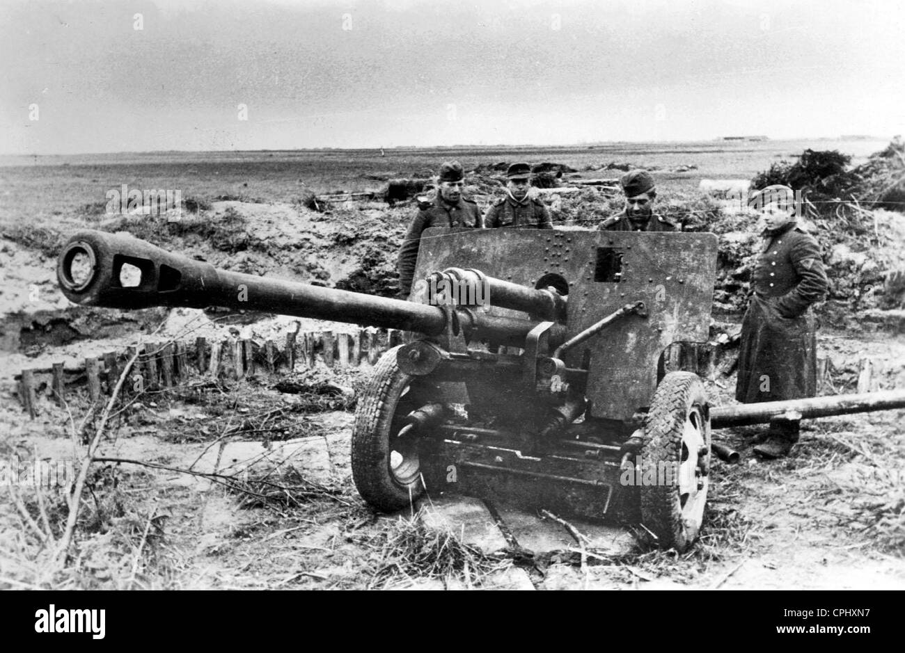 Il russo 7,62 cm pistola, 1943 Foto Stock