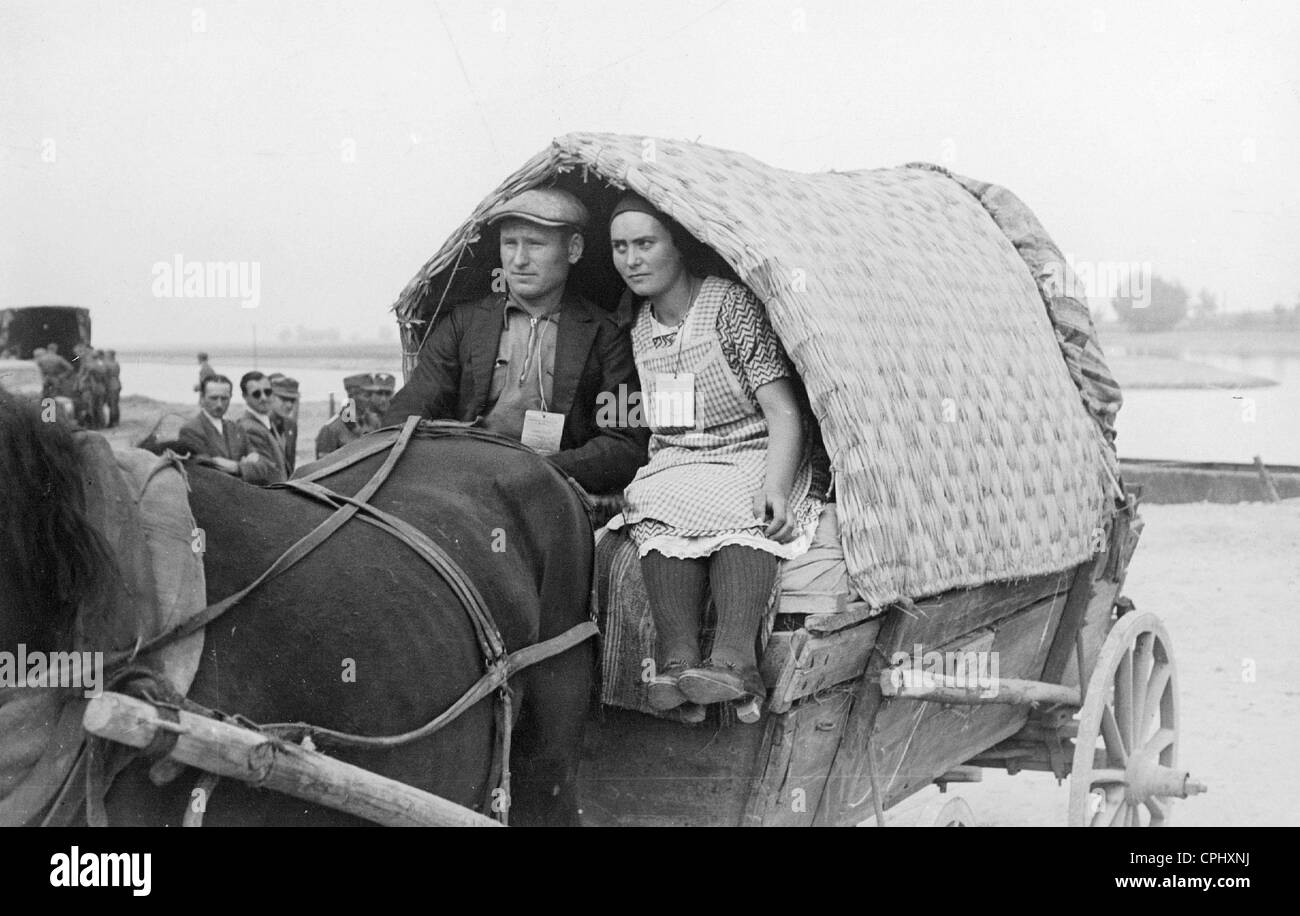 Tedeschi etnici sulla strada per la Germania, 1939 Foto Stock