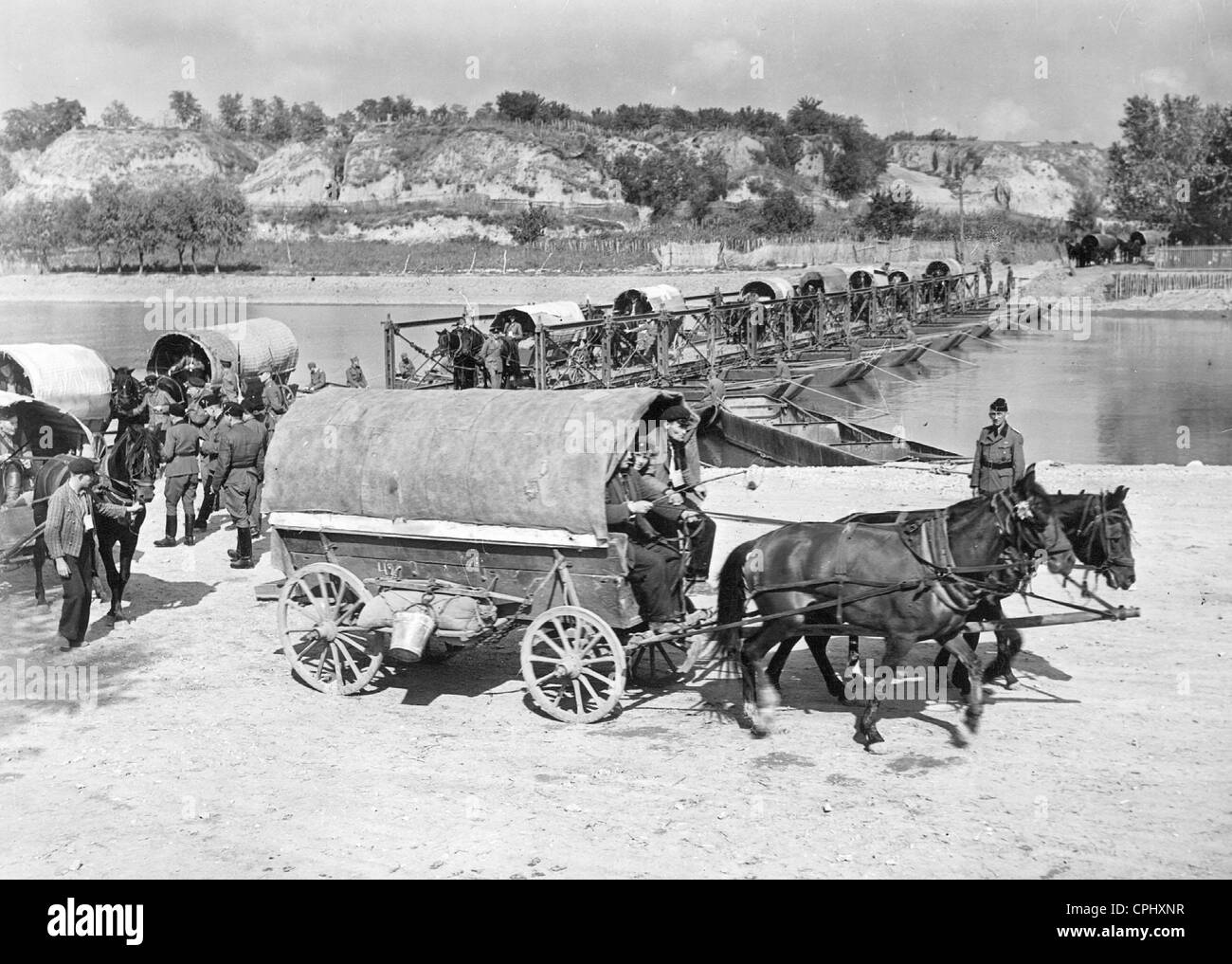 Tedeschi etnici drive con un trekking in Romania, 1940 Foto Stock