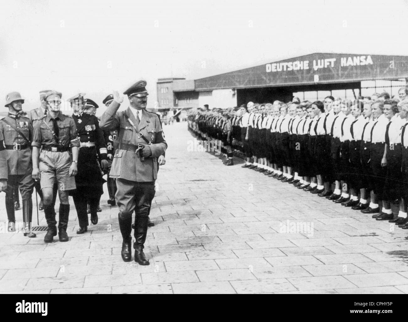 Ricezione di Adolf Hitler in Hamburg 1934 Foto Stock