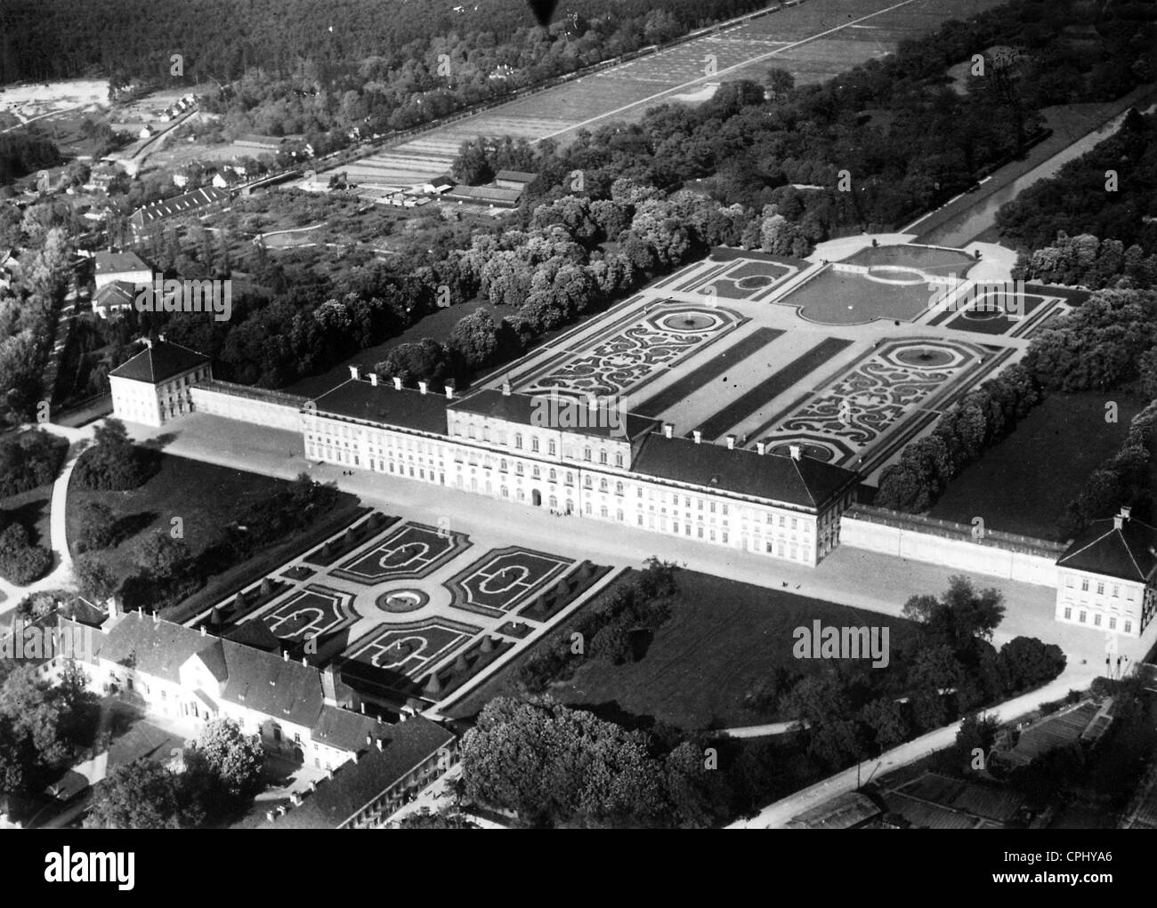 Il vecchio e il nuovo Palazzo Schleissheim di Monaco di Baviera, 1938 Foto Stock