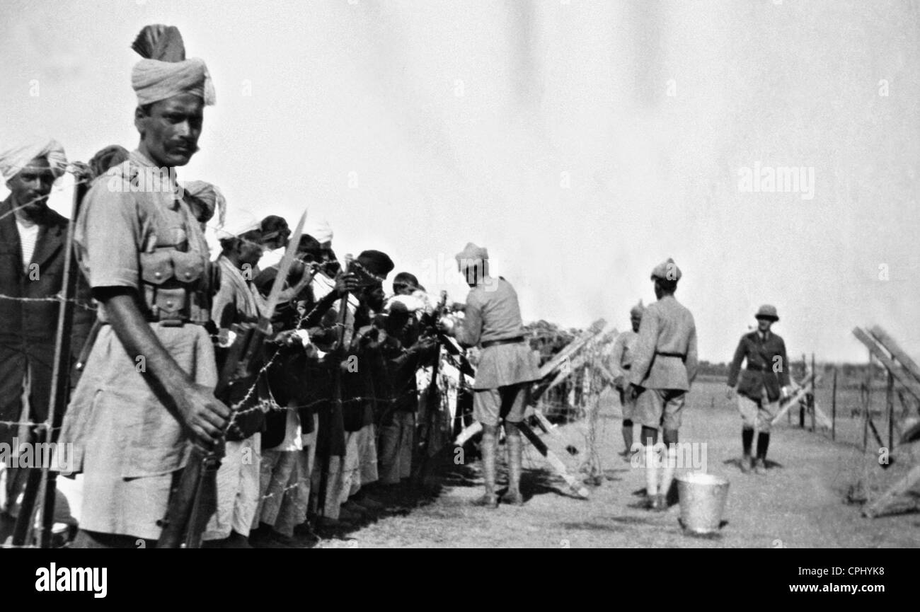 Campo di prigionia durante i disordini in Kashmir, 1931 Foto Stock