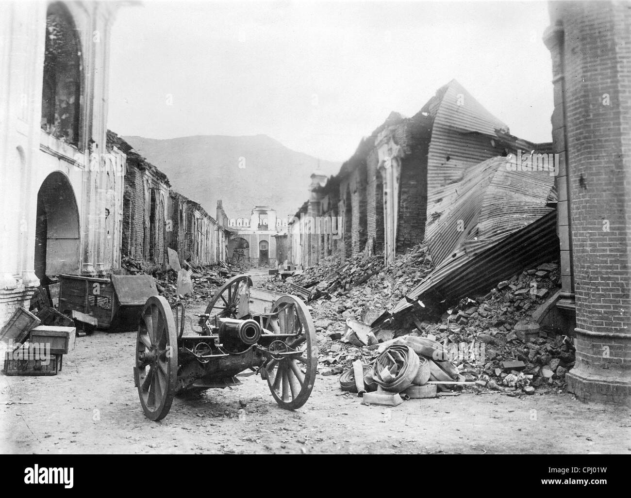 Case distrutte a Kabul, 1929 Foto Stock