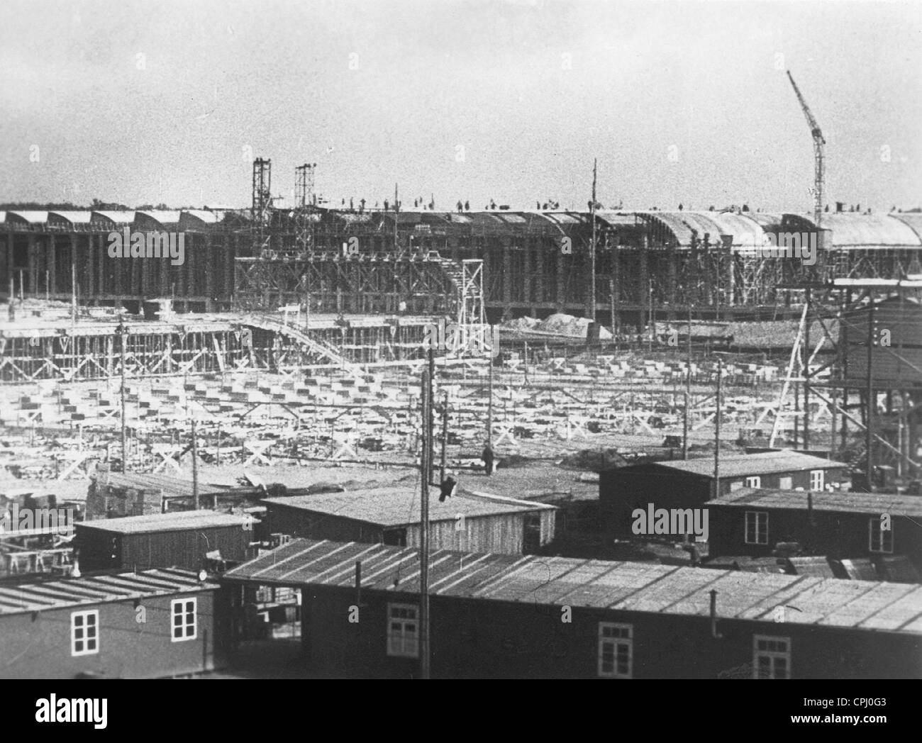 Costruzione della fabbrica della Volkswagen, 1939 Foto Stock