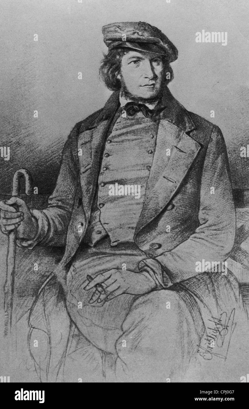 August Heinrich Hoffmann von Fallersleben Foto Stock