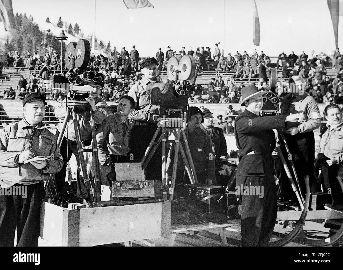 Cameraman ai Giochi Olimpici, 1936 Foto Stock