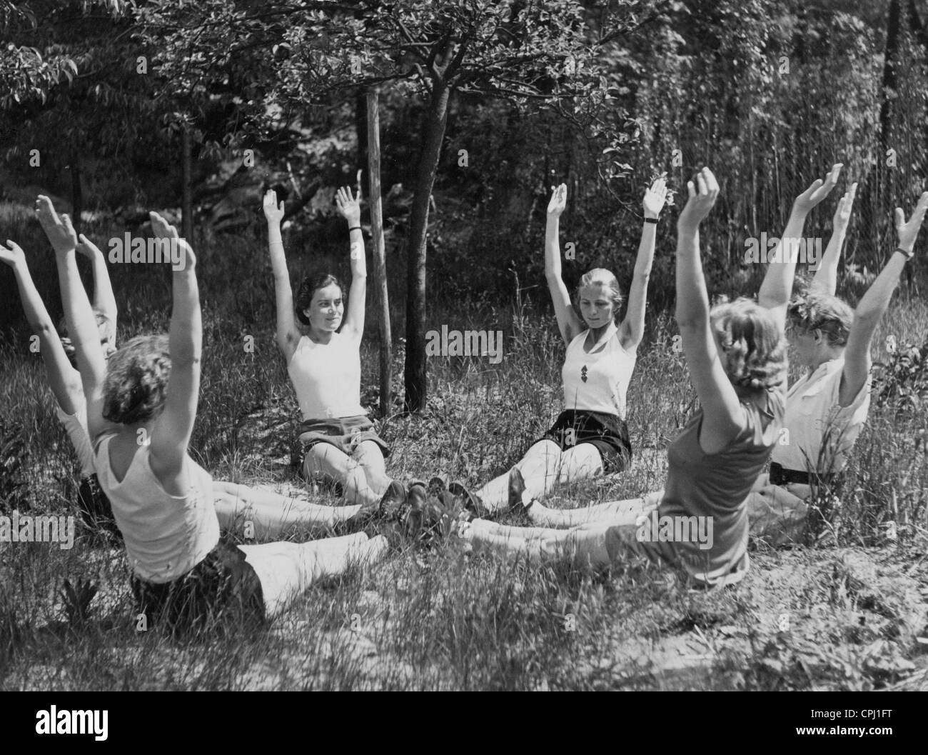 Donna fare ginnastica, 1938 Foto Stock