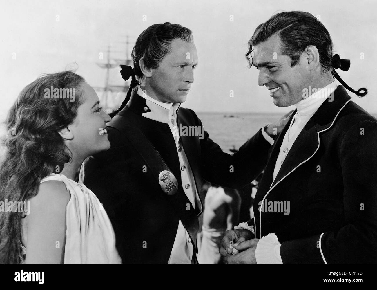 Movita, Franchot Tone e Clark Gable in 'Mutiny sul Bounty', 1935 Foto Stock