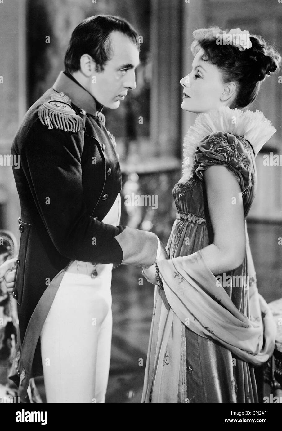 Charles Boyer e Greta Garbo in 'Maria Walewska', 1937 Foto Stock
