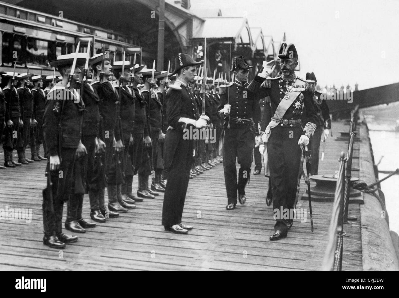 Gustavo V durante la visita di Stato in Gran Bretagna, 1908 Foto Stock