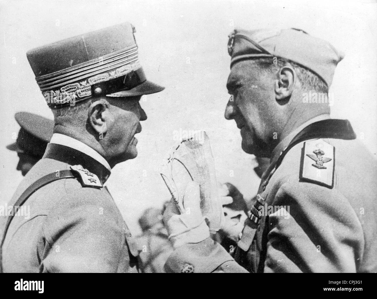 Generale Rodolfo Graziani e Marshall Pietro Badoglio in Etiopia, 1935 Foto Stock