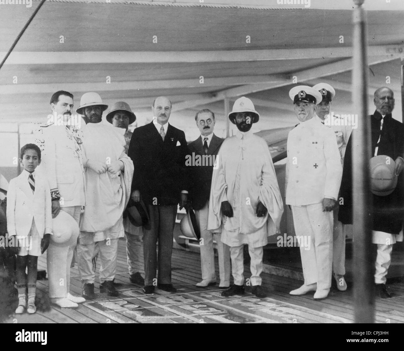 Haile Selassie va in esilio, 1936 Foto Stock