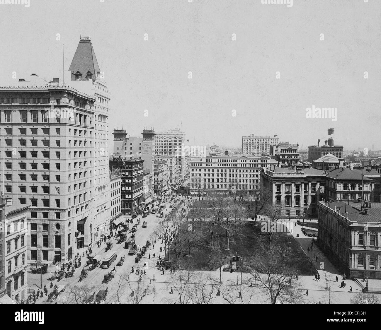 La città Hall-Park in New York, 1895 Foto Stock