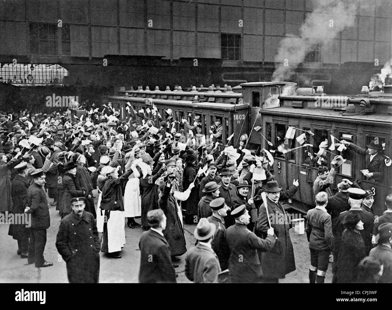 La partenza di un treno speciale ad alta Slesia, 1921 Foto Stock