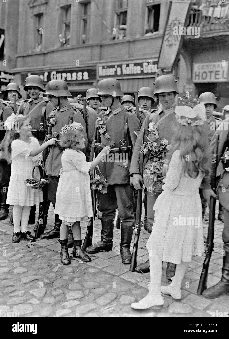 Entrata delle truppe Reichswehr in Alta Slesia, 1922 Foto Stock