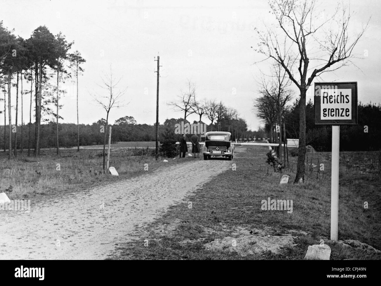 Confine fra Germania e Polonia a Klastawe Foto Stock