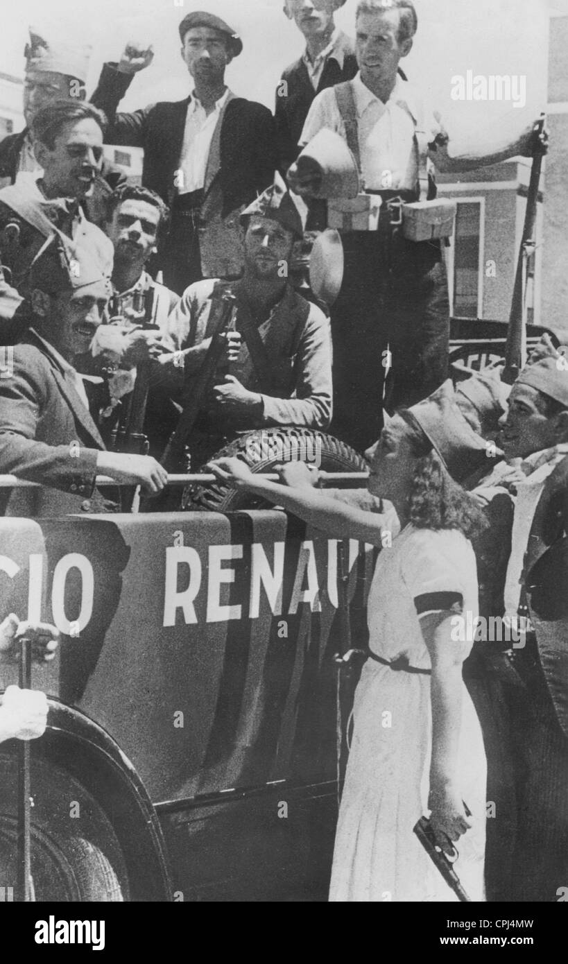 Comunisti spagnolo in Spagna, 1936 Foto Stock