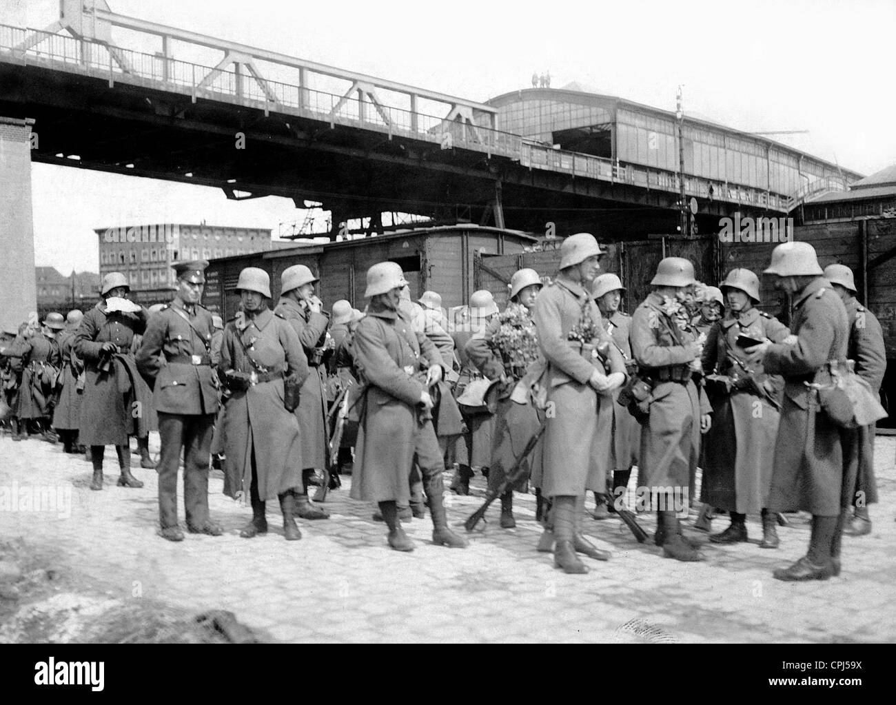 La polizia tedesca in Alta Slesia, 1921 Foto Stock