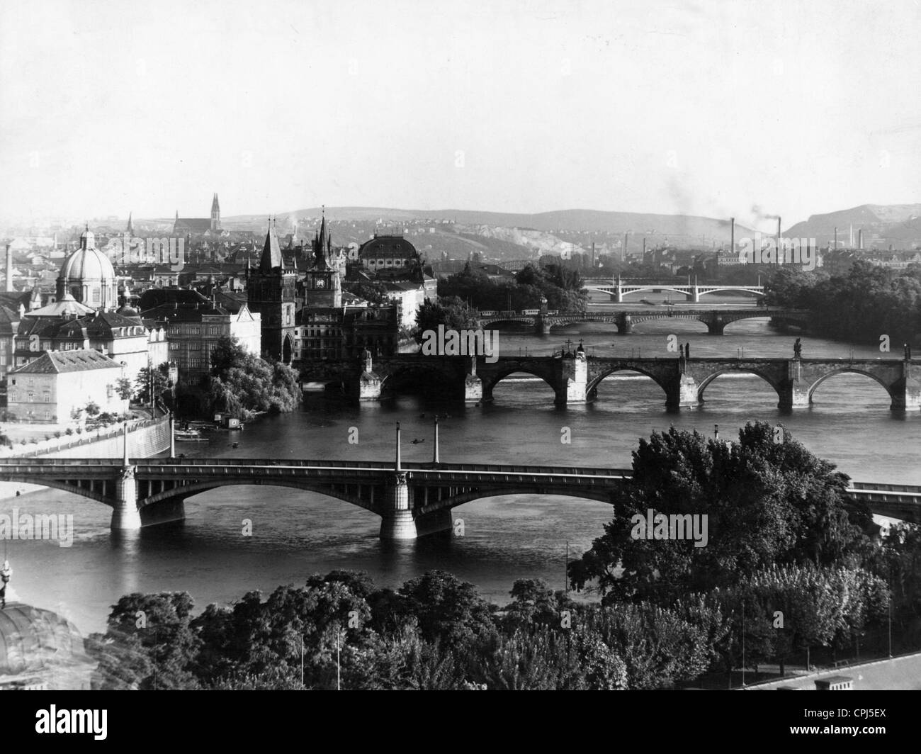 La vista panoramica di Praga, 1942 Foto Stock