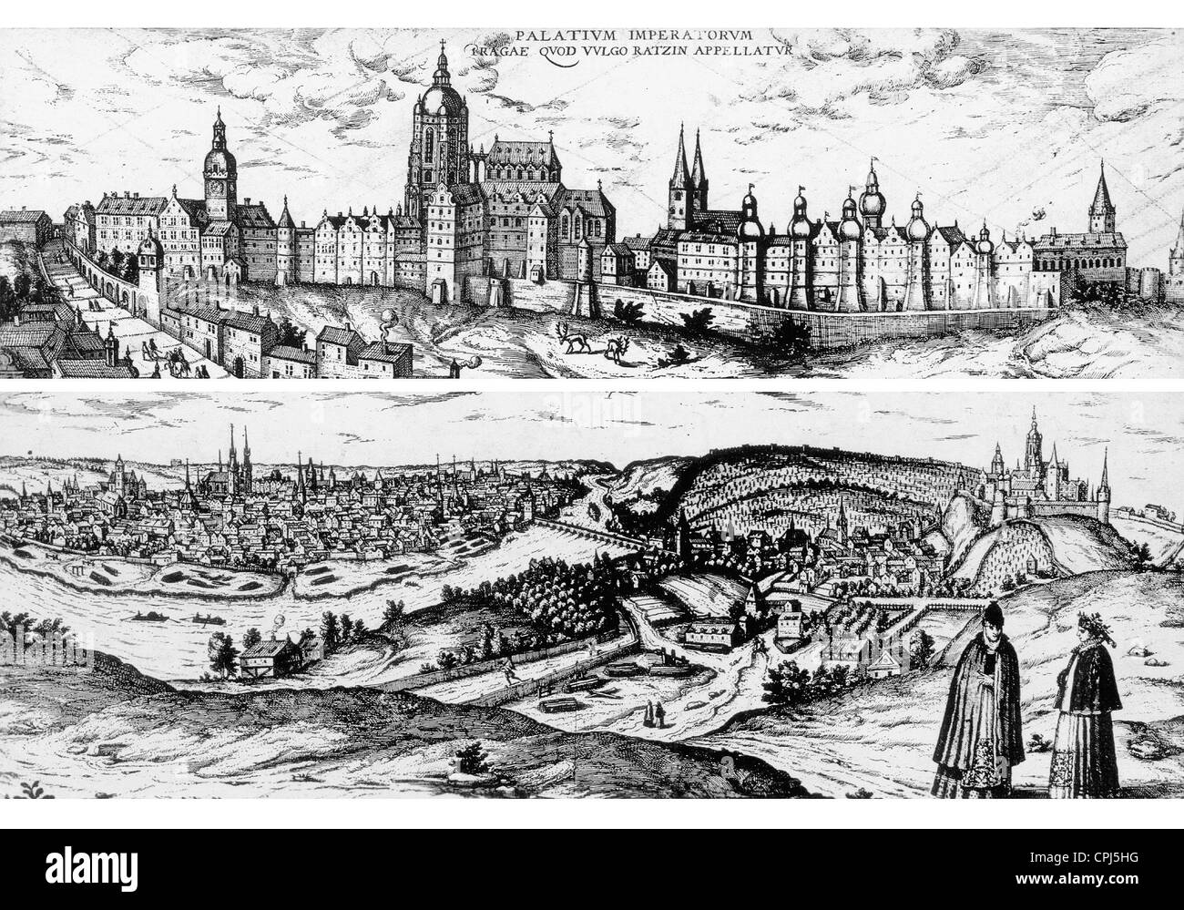 Il Castello di Praga intorno al XVI secolo Foto Stock