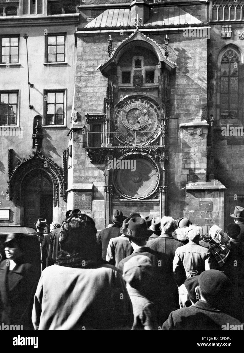 L'orologio astronomico di Praga, 1936 Foto Stock