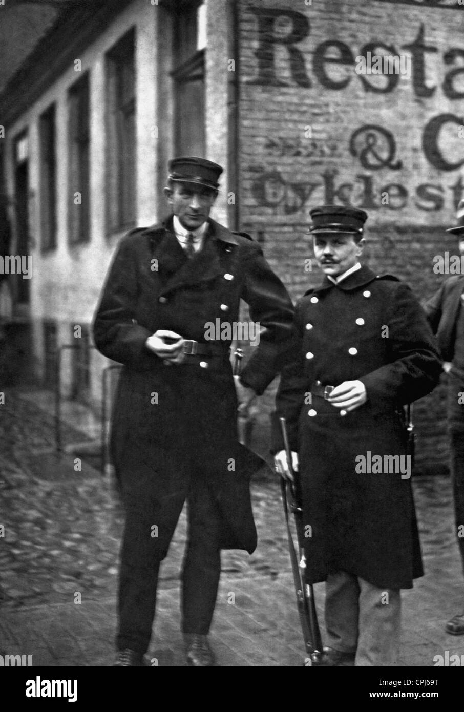 Polizia danese delle forze professionali in Hadersleben, 1920 Foto Stock