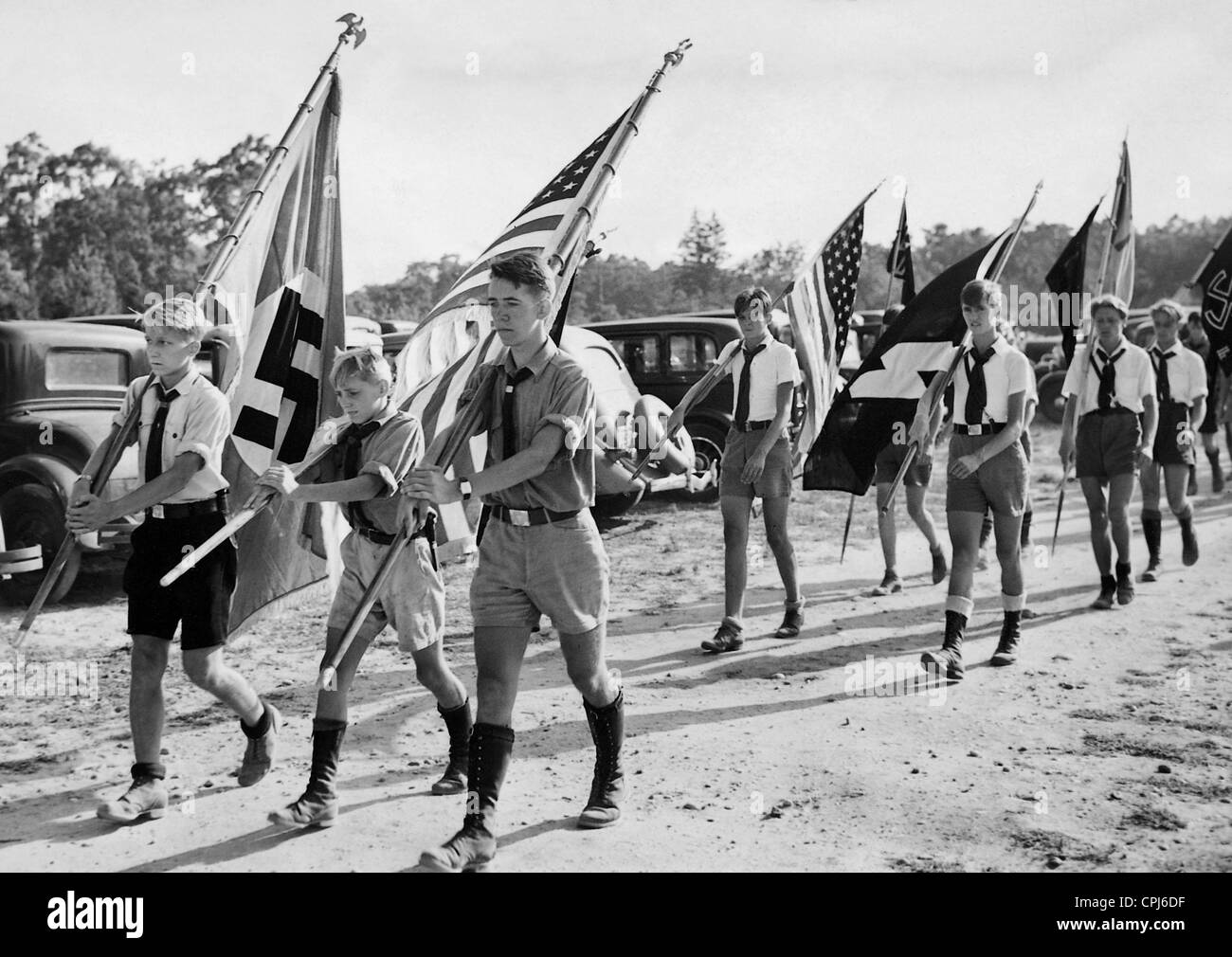 Sfilata del gruppo giovani del tedesco-americana Bund su Long Island, 1936 Foto Stock