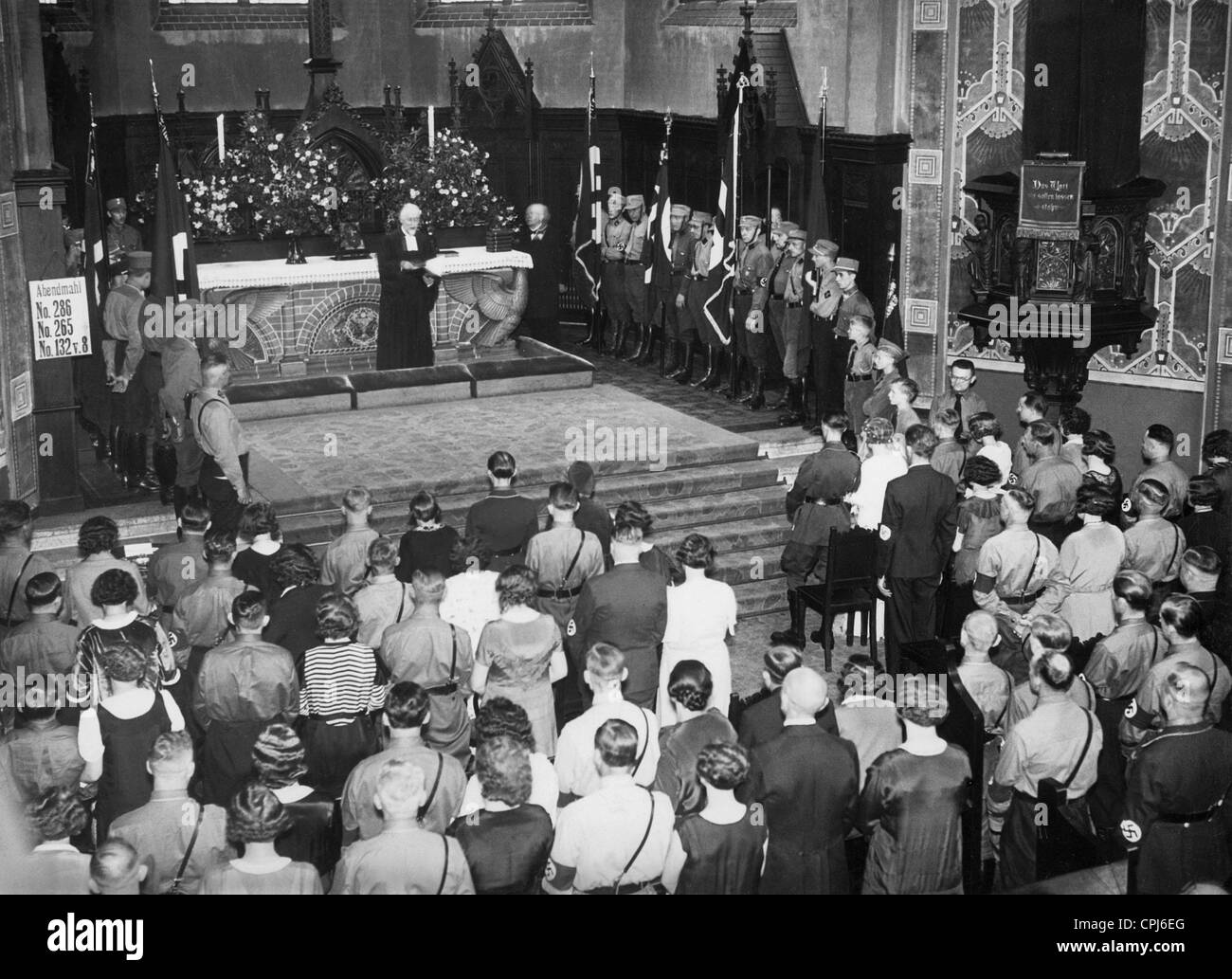 Massa luterana wedding nel Terzo Reich, 1933 Foto Stock