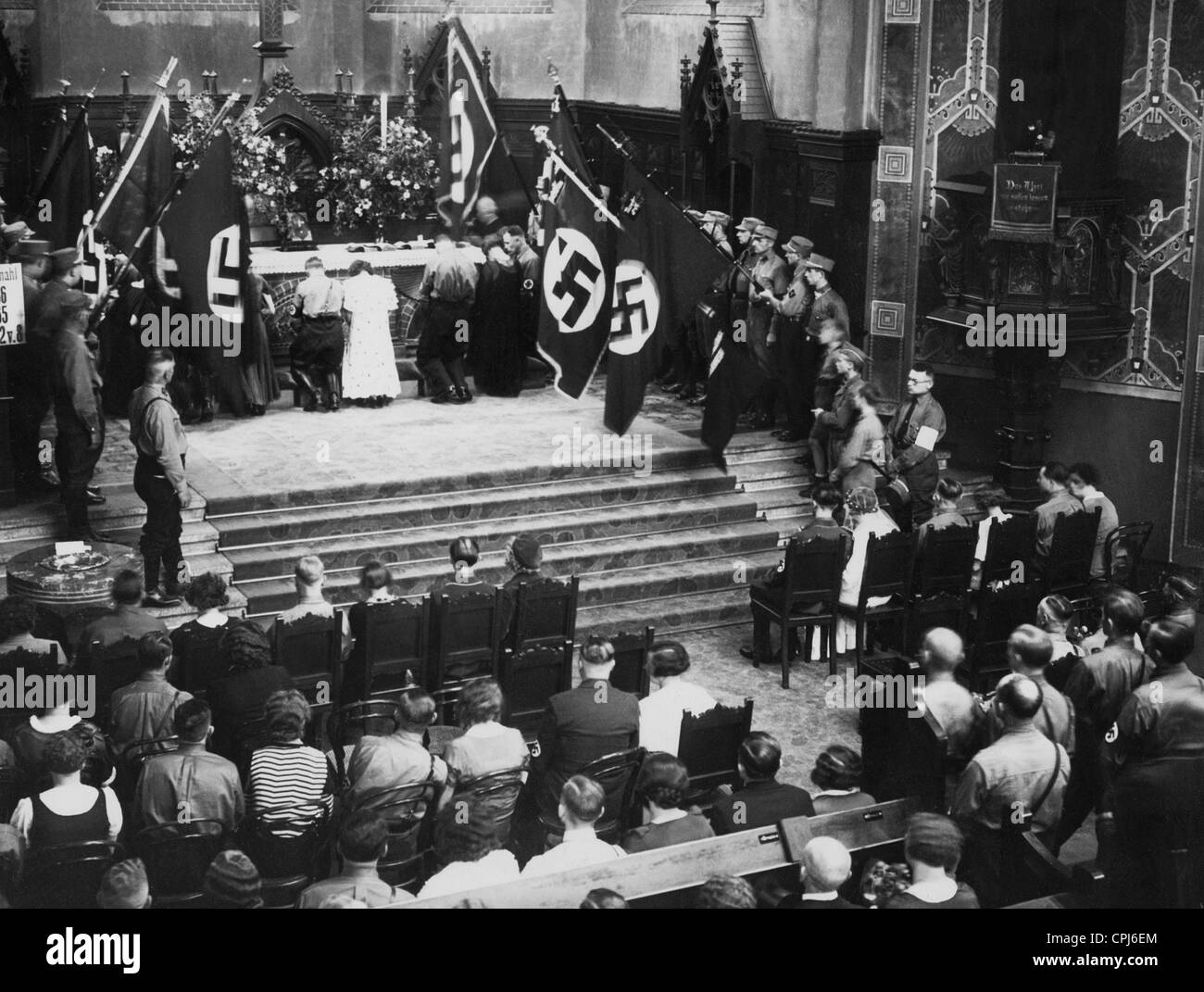 Massa luterana wedding nel Terzo Reich, 1933 Foto Stock