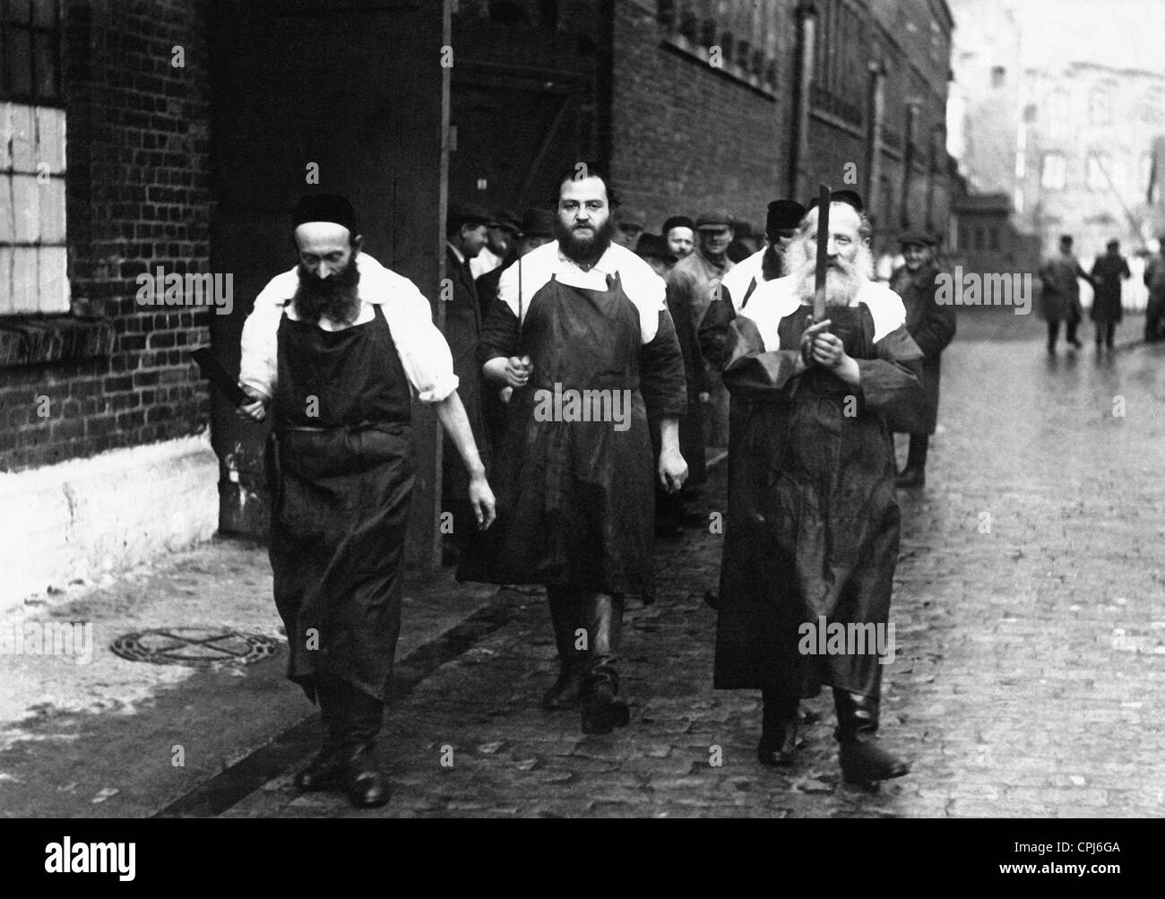 Macelleria ebraica in Polonia, 1936 Foto Stock