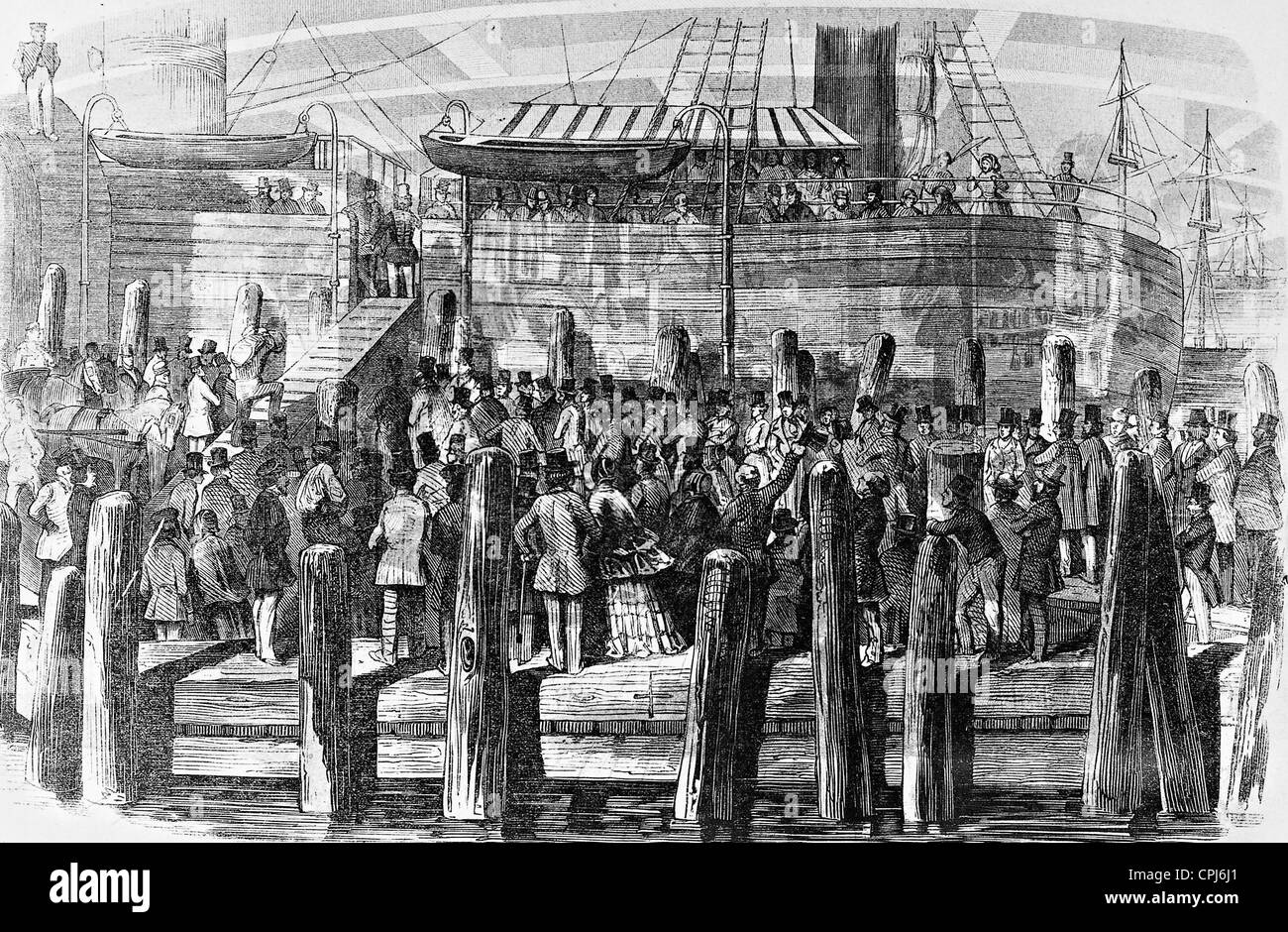 Friedrich Hecker's partenza dal New Jersey, 1849 Foto Stock