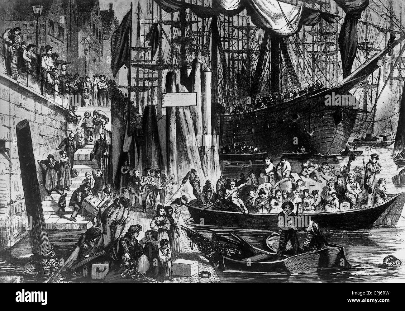 Immigrati tedeschi imbarco Foto Stock