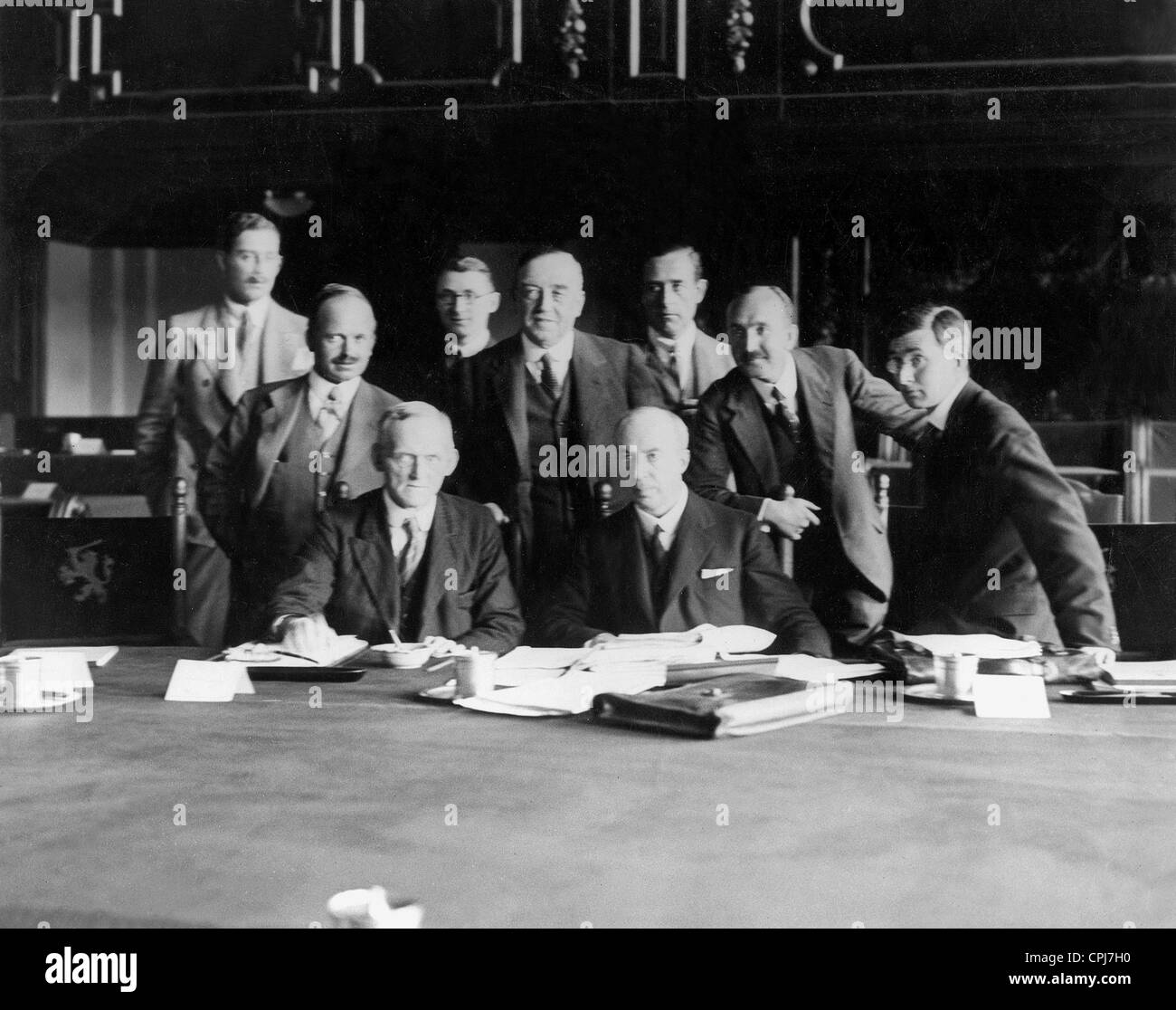 La prima conferenza dell' Aia, 1929 - La delegazione britannica Foto Stock