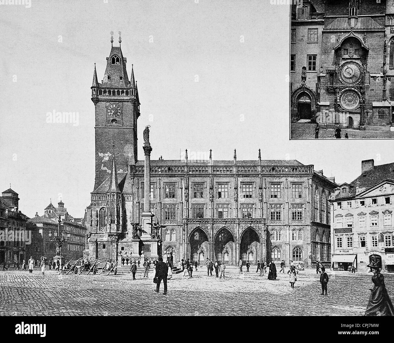 Il Municipio della Città Vecchia di Praga, 1897 Foto Stock