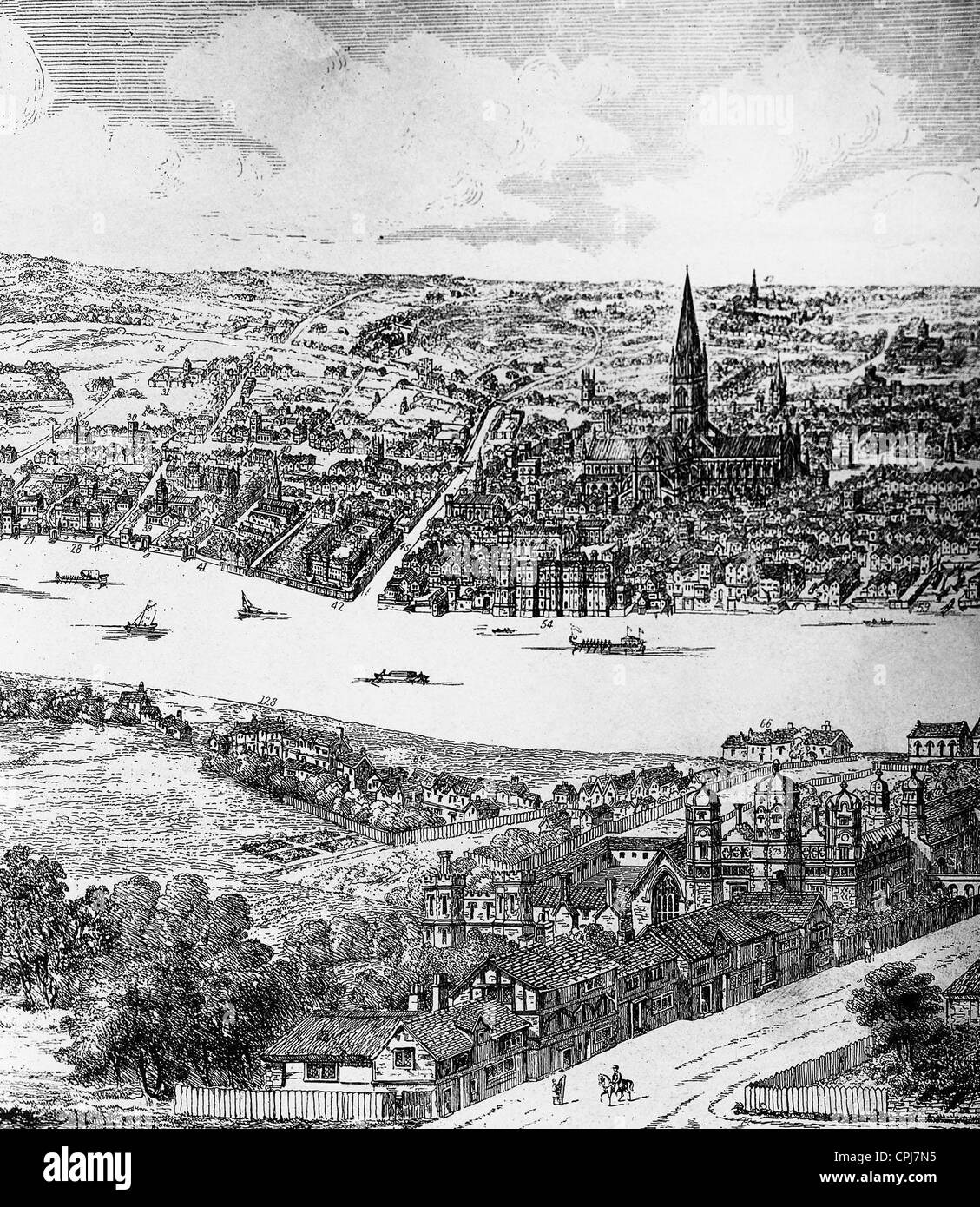 Paesaggio di Londra nel XVI secolo Foto Stock