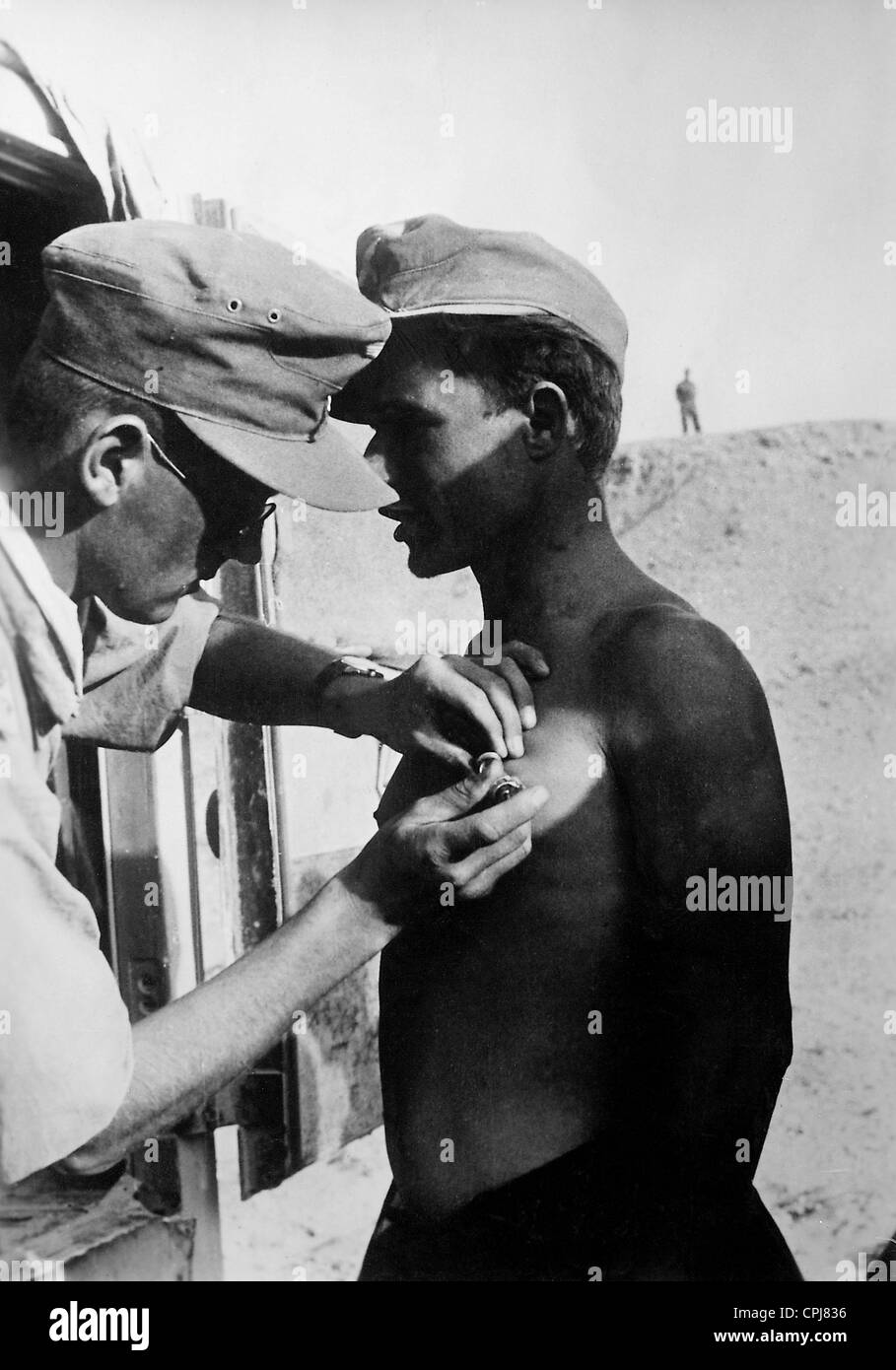 Colera La vaccinazione in tedesco Afrika Korps, 1942 Foto Stock
