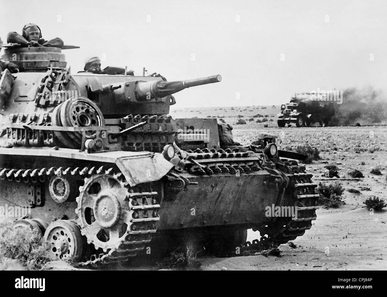 Il tedesco Afrika Korps nella battaglia di Agedabia, 1942 Foto Stock