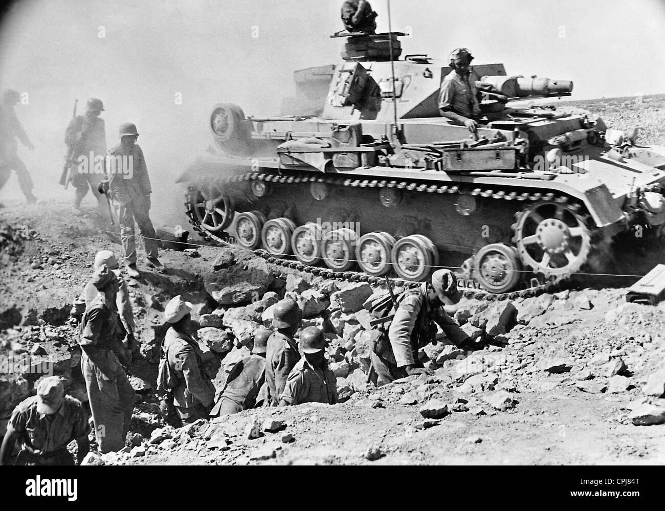 German Afrika Korps nella battaglia di Tobruk, 1941 Foto Stock