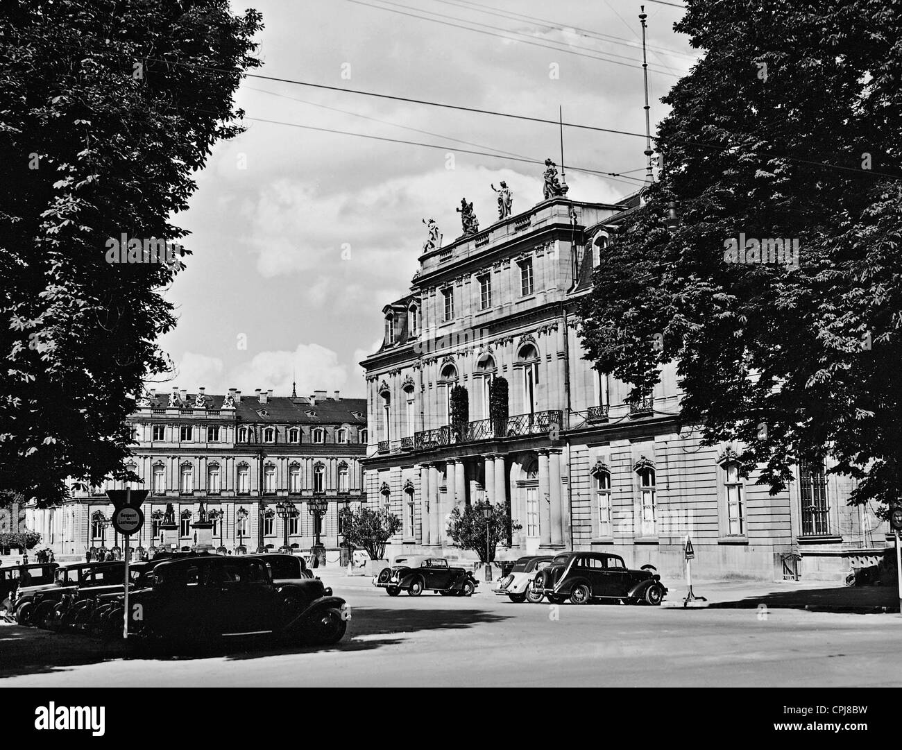 Vista parziale del nuovo castello di Stoccarda, 1939 Foto Stock