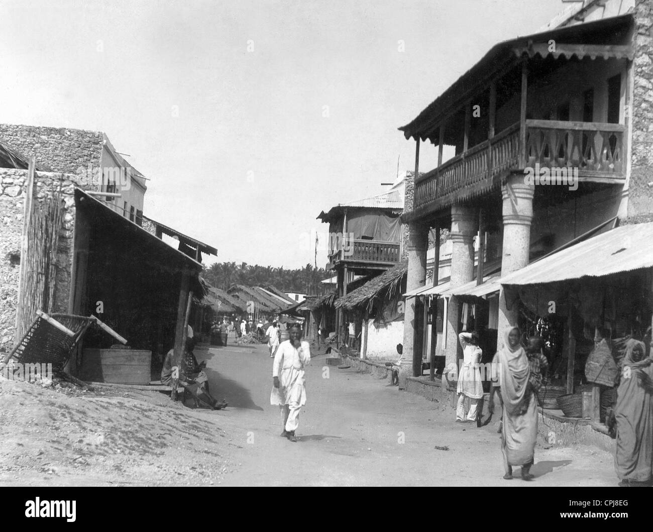 Scena di strada in Daressalam, 1910 Foto Stock