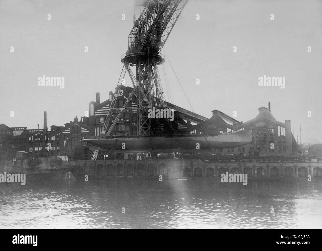 Prima di U-boat della Marina tedesca nella Germania Werft, 1906 Foto Stock
