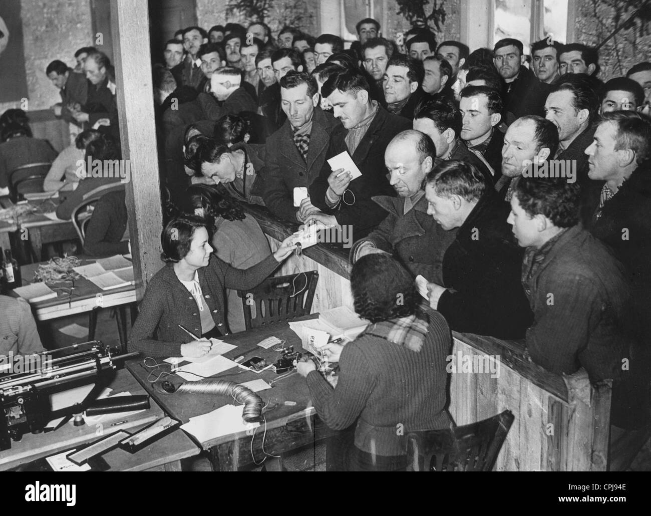 Registrazione di Volhynia tedeschi, 1940 Foto Stock